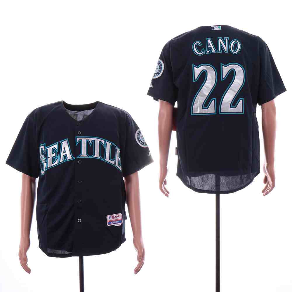Mariners 22 Robinson Cano Navy Cool Base Jersey