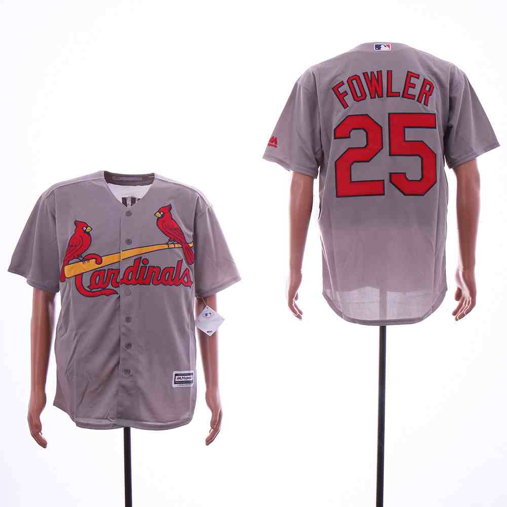 Cardinals 25 Dexter Fowler Gray Cool Base Jersey