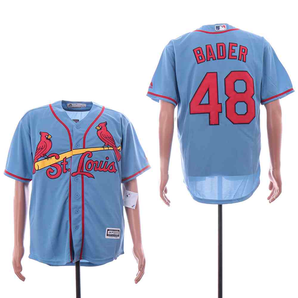 Cardinals 48 Harrison Bader Light Blue Cool Base Jersey