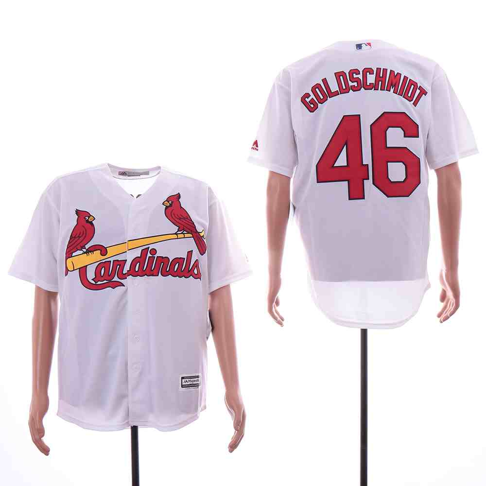 Cardinals 46 Paul Goldschmidt White Cool Base Jersey