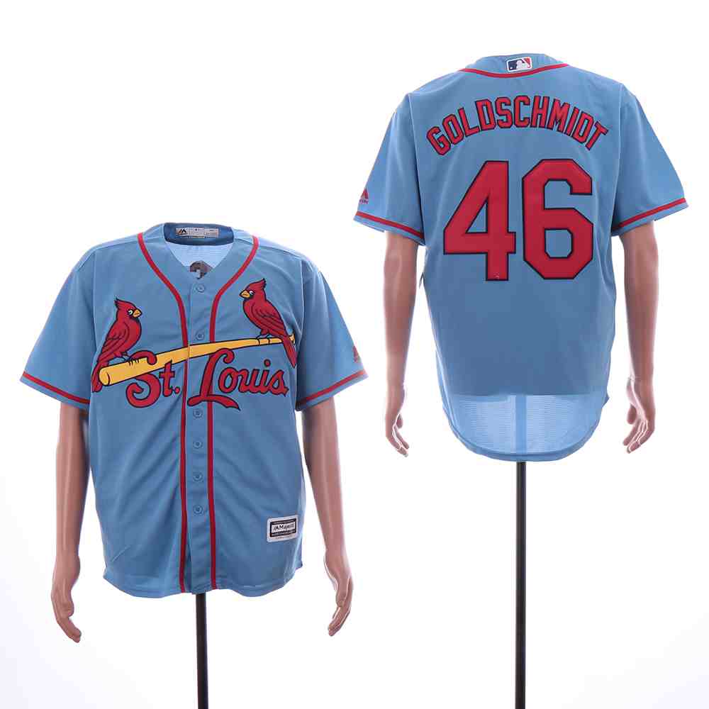 Cardinals 46 Paul Goldschmidt Light Blue Cool Base Jersey