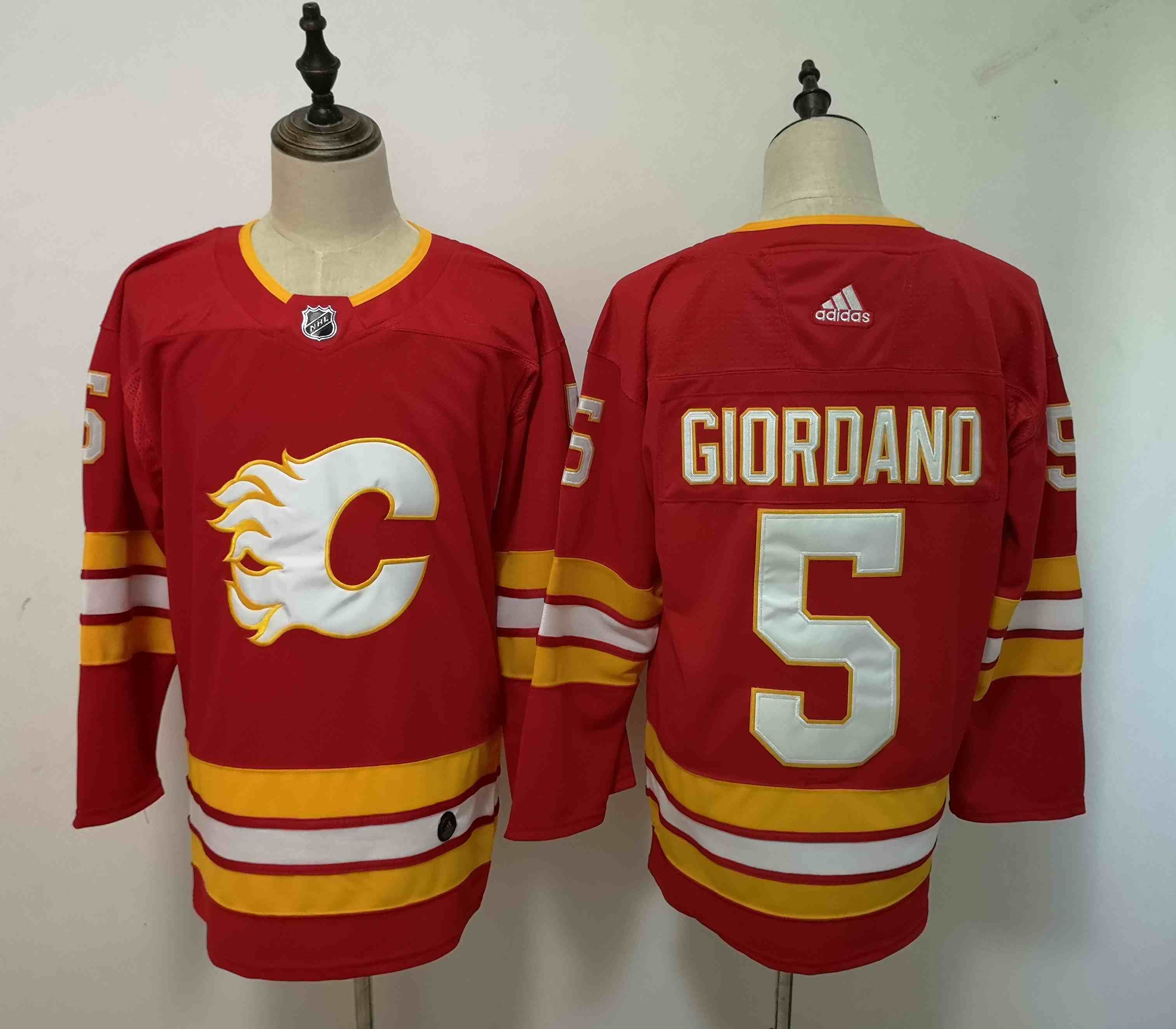 Flames 5 Mark Giordano Alternate Red Adidas Jersey