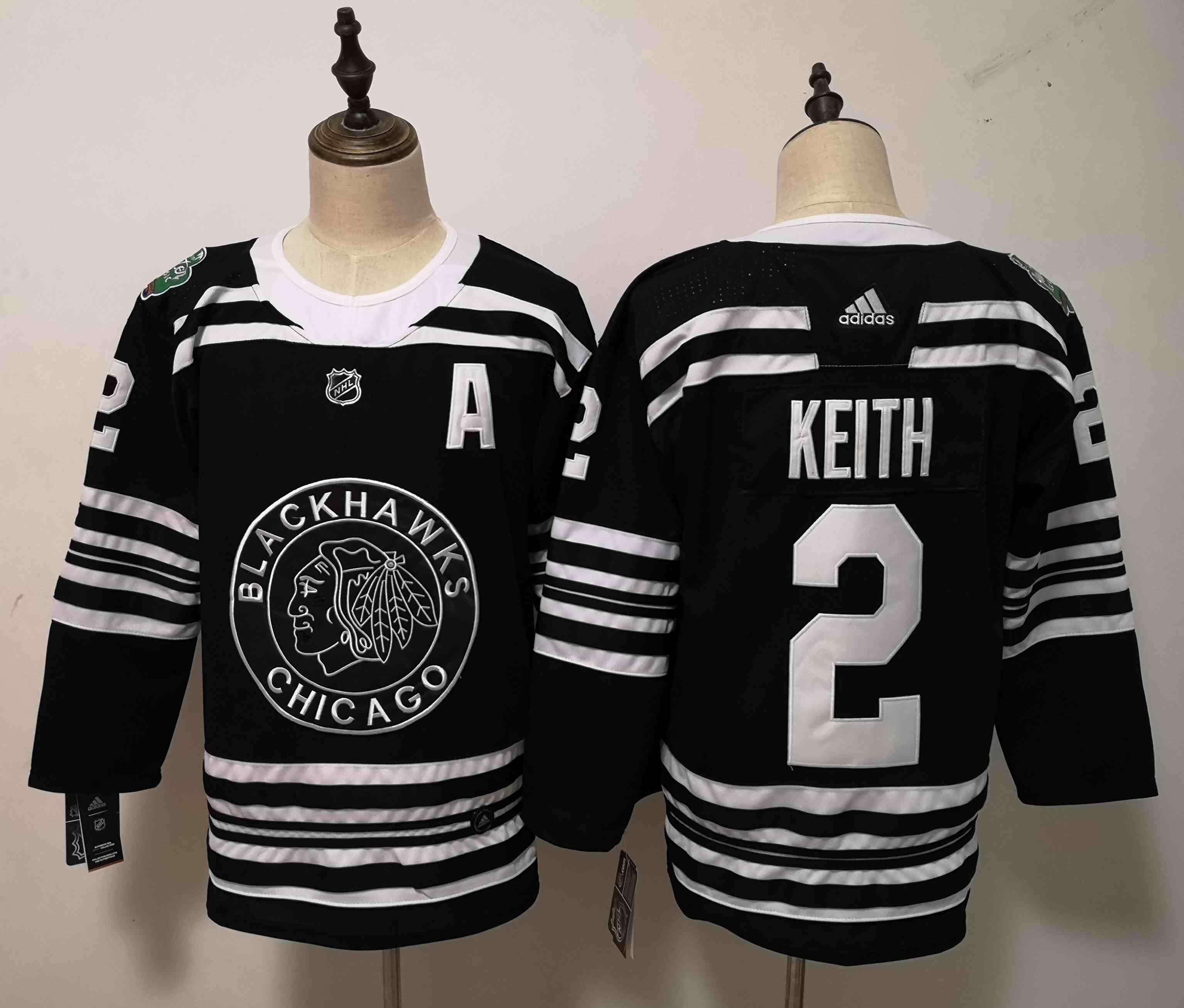 Blackhawks 2 Duncan Keith Black 2019 Winter Classic Adidas Jersey
