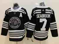 NHL CHICAGO BLACKHAWKS #7 BRENT SEABROOK 2019 WINTER Black Jerseys