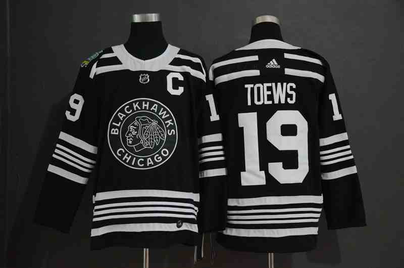 Blackhawks 19 Jonthan Toews Black 2019 Winter Classic Adidas Jersey
