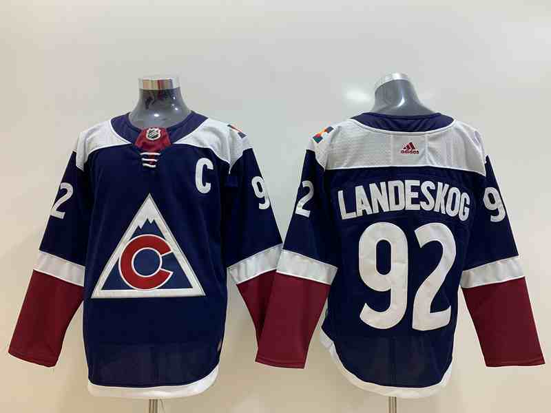 Avalanche 92 Gabriel Landeskog Navy Alternate Adidas Jersey