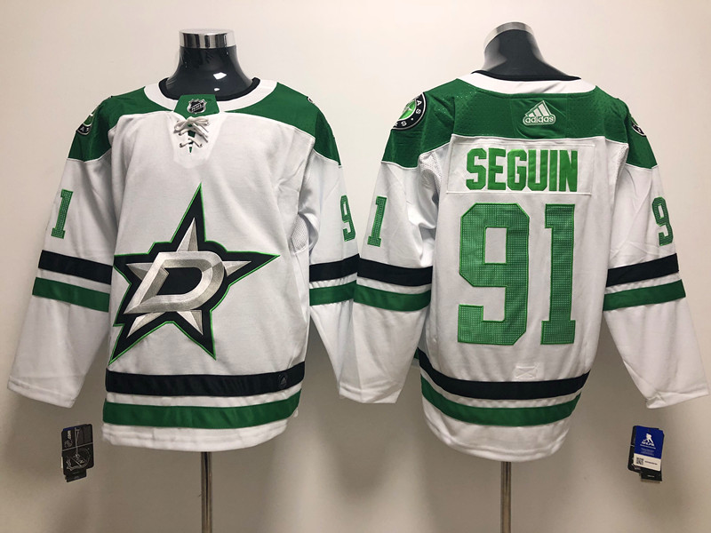 Stars 91 Tyler Seguin White Jersey