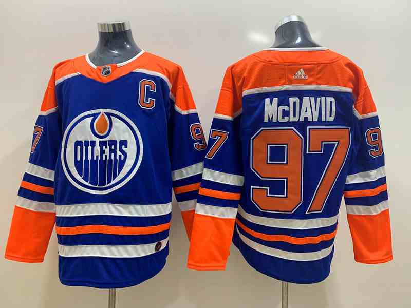Oilers 97 Connor McDavid Blue Adidas Jersey