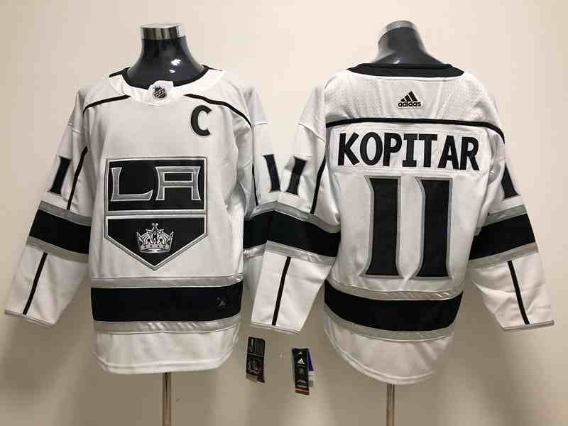 Kings 11 Anze Kopitar White Adidas Jersey