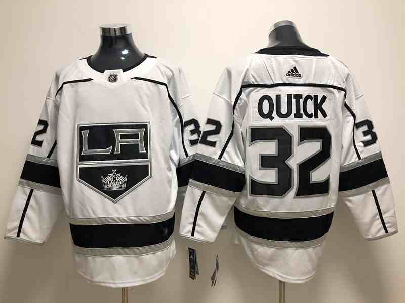Kings 32 Jonathan Quick White Adidas Jersey