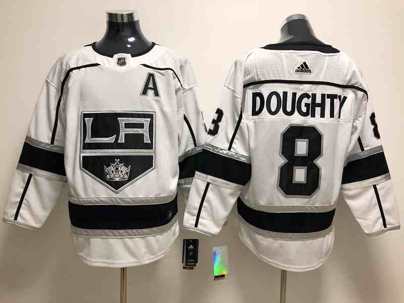 Kings 8 Drew Doughty White Adidas Jersey