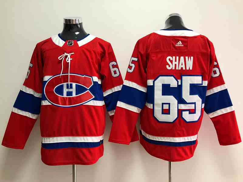 Canadiens 65 Shaw Red Adidas Jersey