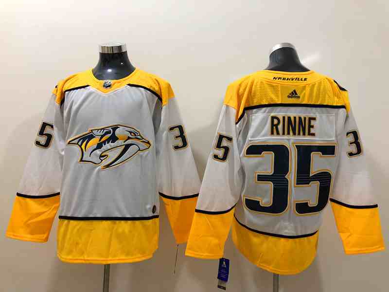 Predators 35 Pekka Rinne White Adidas Jersey