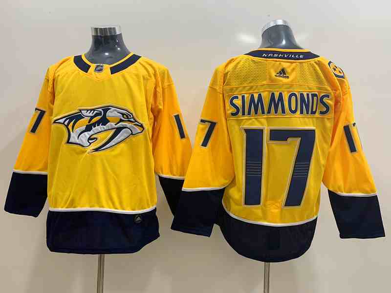 Predators 17 Wayne Simmonds Yellow Adidas Jersey