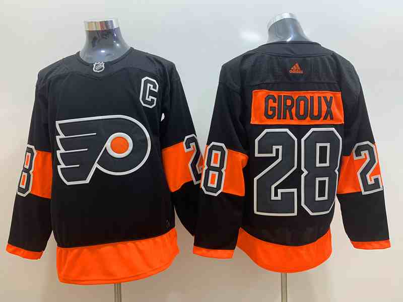 Flyers 28 Claude Giroux Black Adidas Jersey