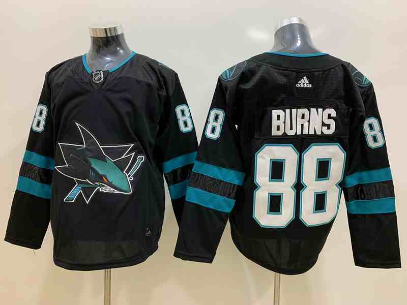 Sharks 88 Brent Burns Black Adidas Jersey