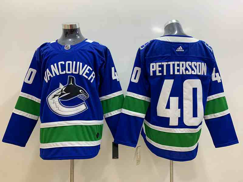 Vancouver Canucks 40 Elias Pettersson Blue Adidas Jerseys