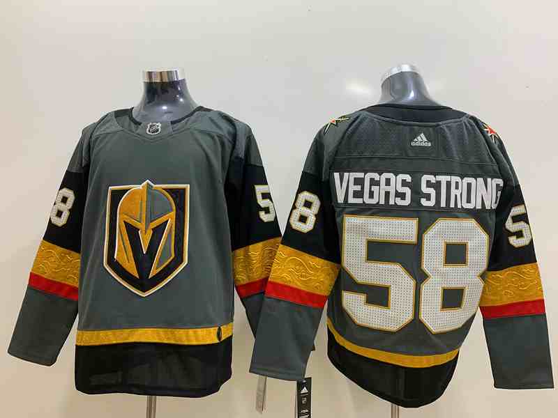 Vegas Golden Knights 58 Vegas Strong Black Adidas Jersey