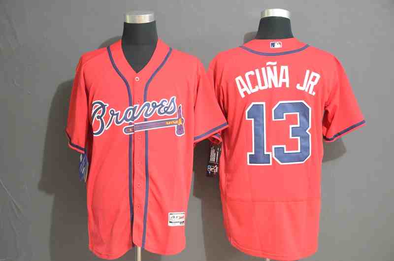 Braves 13 Ronald Acuna Jr. Red Flexbase Jersey