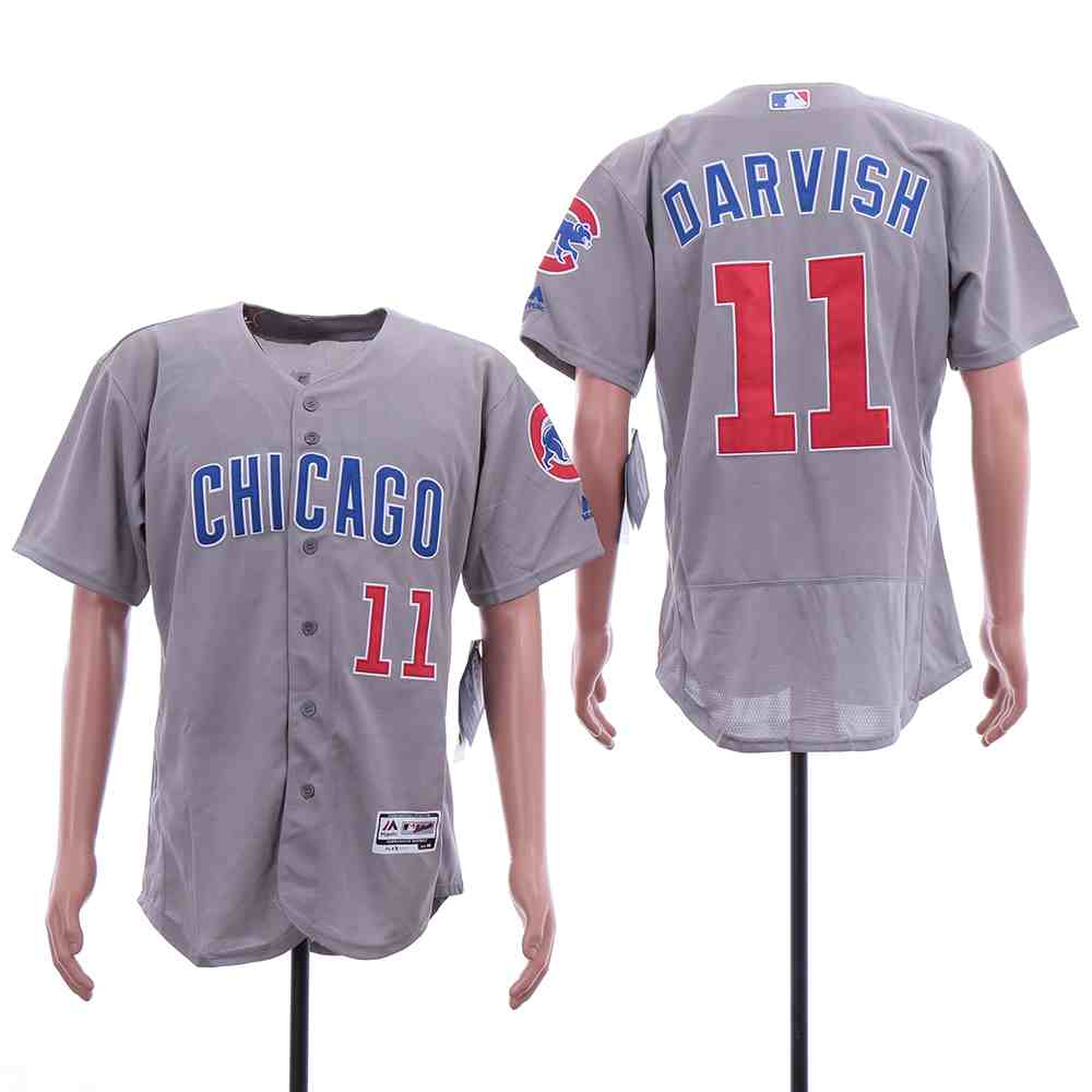 Cubs 11 Yu Darvish Gray Flexbase Jersey