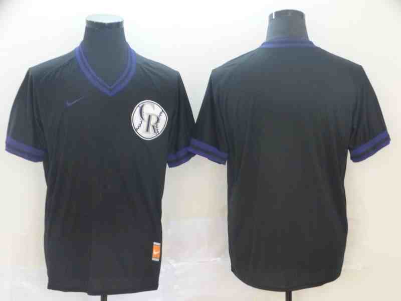 Rockies Blank Black Throwback  Jersey