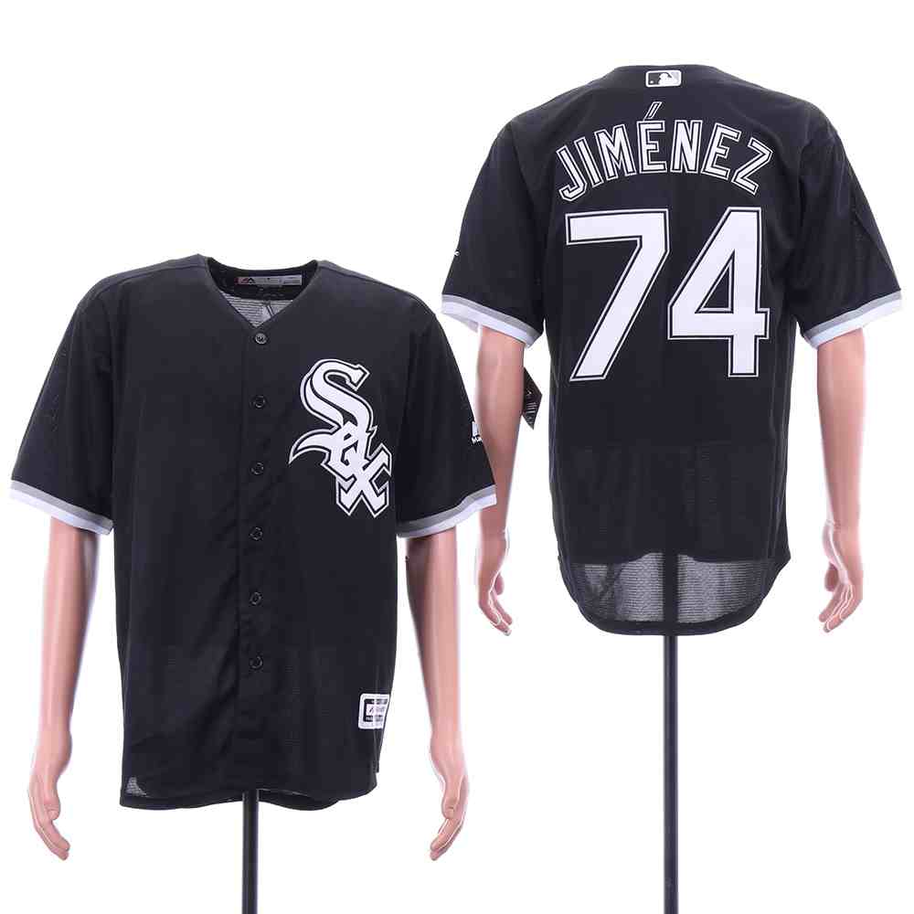 White Sox 74 Eloy Jimenez Black Cool Base Jersey