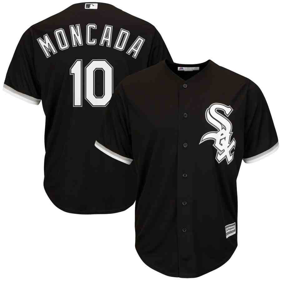 White Sox 10 Yoan Moncada Black Cool Base Jersey