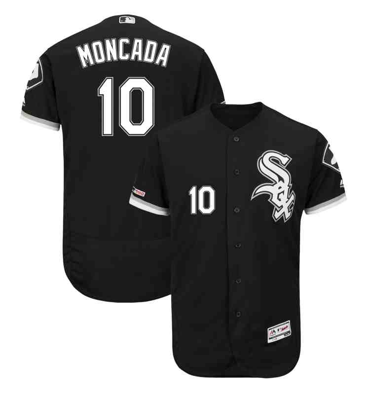 White Sox 10 Yoan Moncada Black 150th Flexbase Jersey