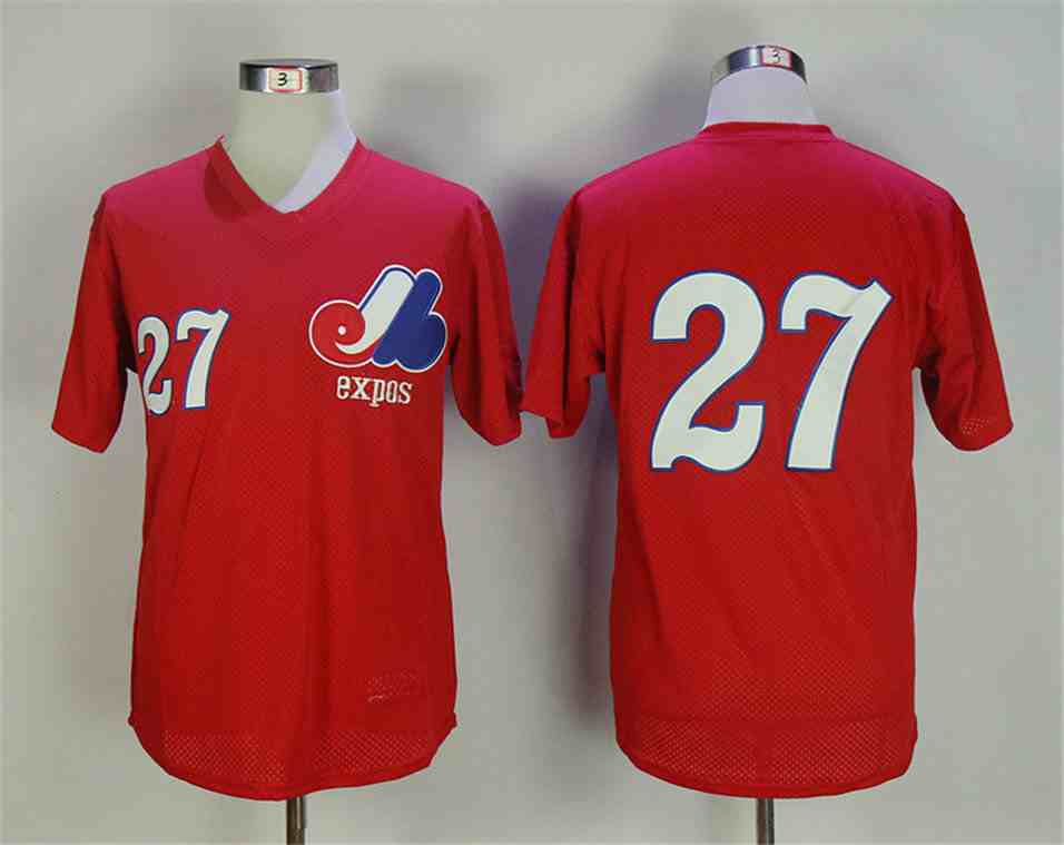 Expos 27 Vladimir Guerrero Red Mesh BP Jersey
