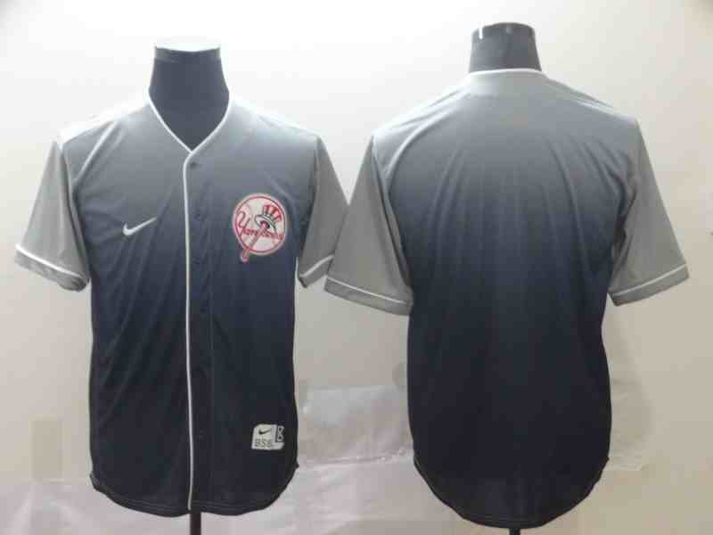 Yankees Blank Gray Drift Fashion  Jersey