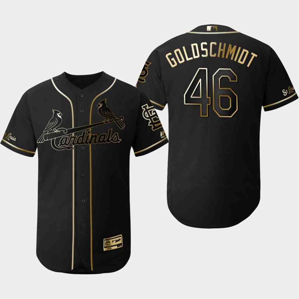 Cardinals 46 Paul Goldschmidt Black Gold Flexbase Jersey