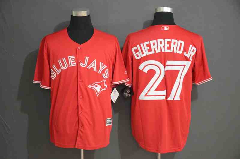 Blue Jays 27 Vladimir Guerrero Jr. Red Cool Base Jersey