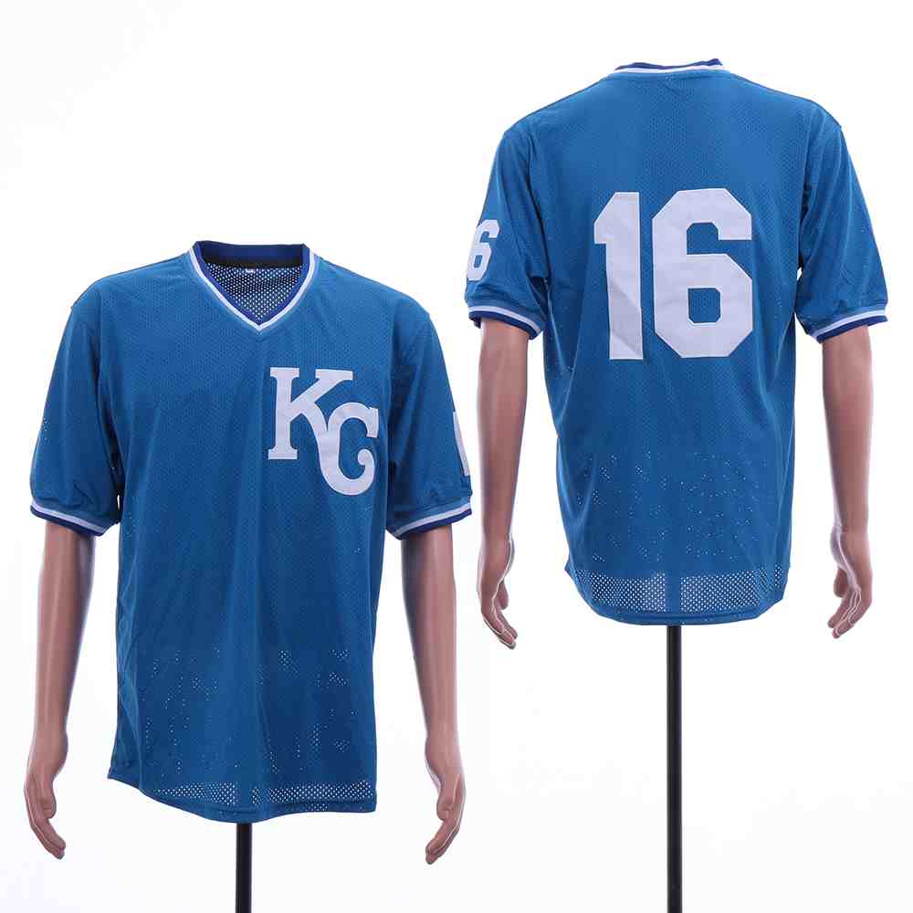 Royals 16 Bo Jackson Light Blue Mesh BP Jersey