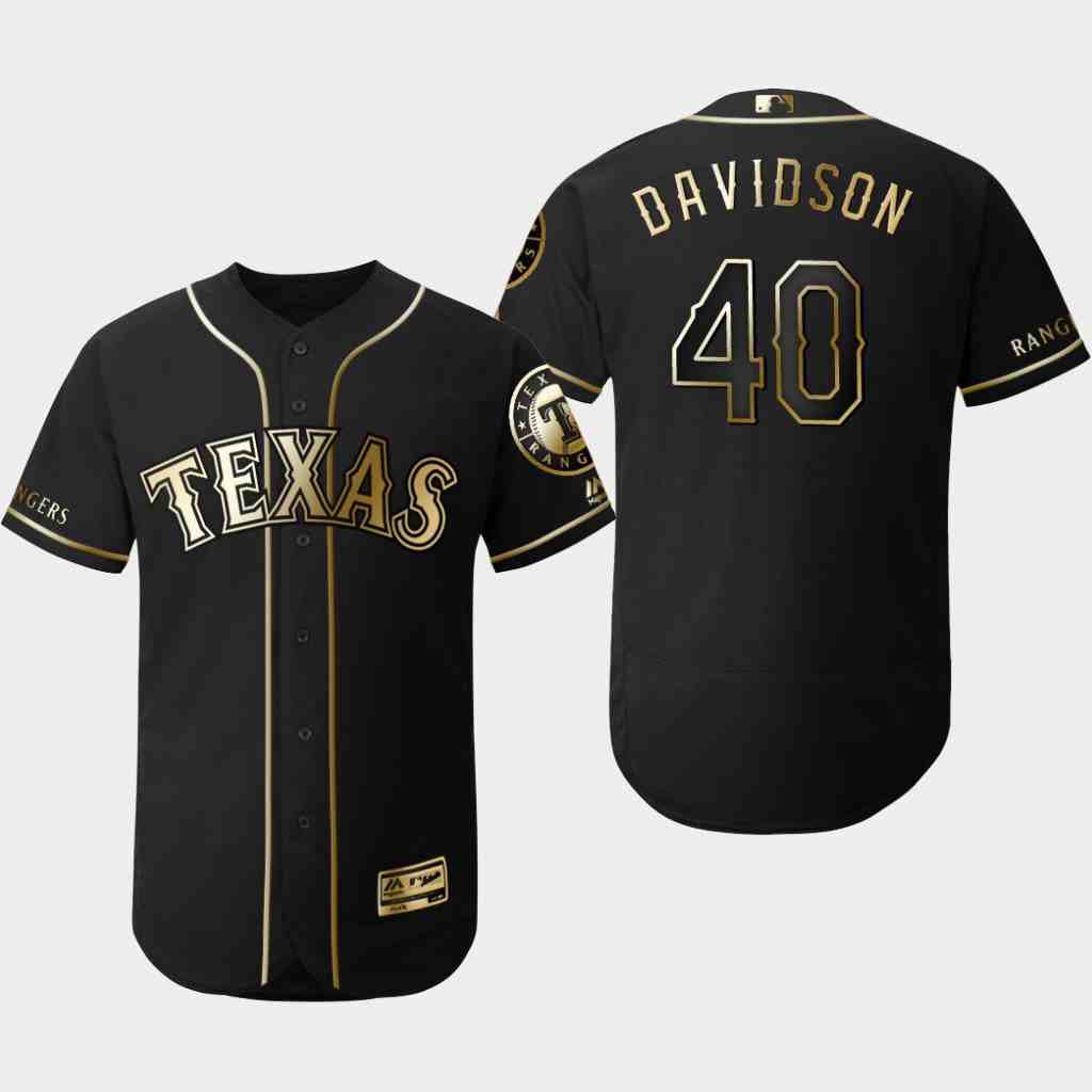 Rangers 40 Matt Davidson Black Gold Flexbase Jersey