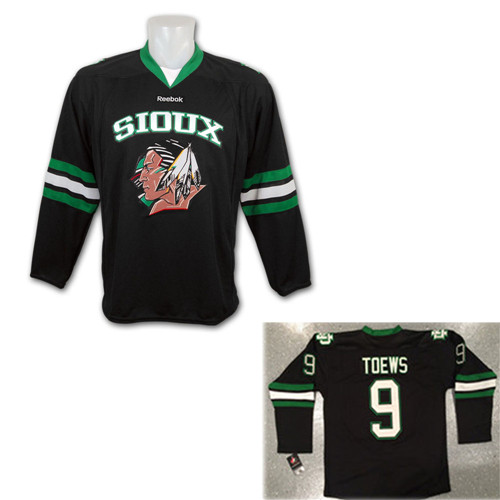 North Dakota Sioux 9 Jonathan Toews Black Ice Hockey Movie Jerseys