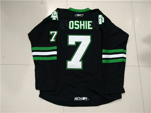 North Dakota Sioux 7 TJ Oshie Black Ice Hockey Movie Jerseys