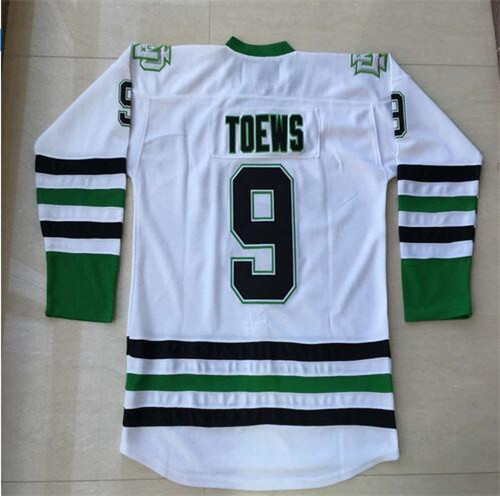 North Dakota Sioux 9 Jonathan Toews White Ice Hockey Movie Jerseys