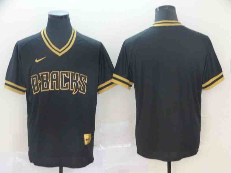 Diamondbacks Blank Black Gold Nike Cooperstown Collection Legend V Neck Jersey