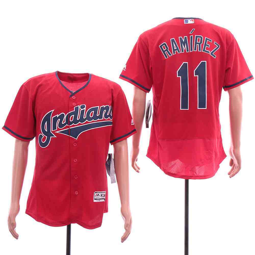Indians 11 Jose Ramirez Red Flexbase Jersey