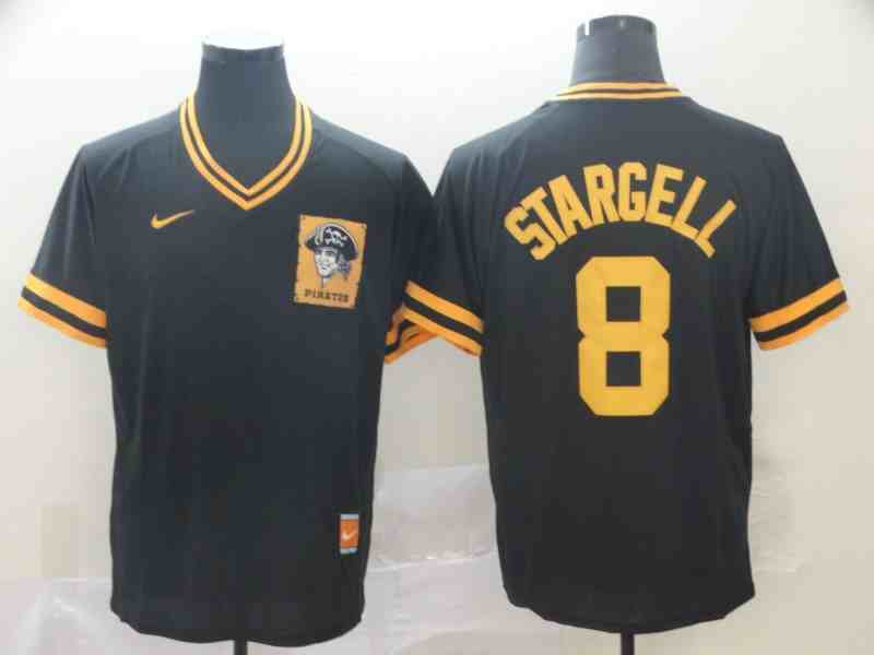 Pirates 8 Willie Stargell Black Throwback Jersey