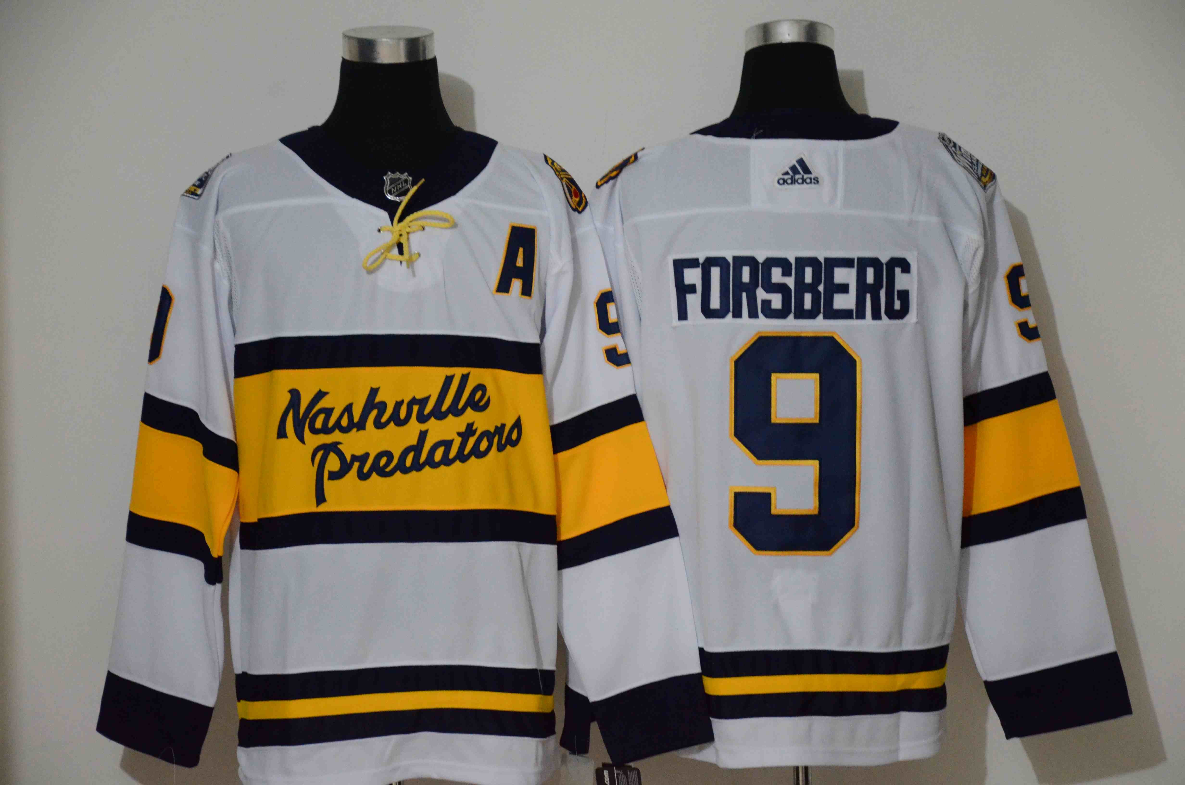 Predators 9 Filip Forsberg White 2020 Winter Classic Adidas Jersey