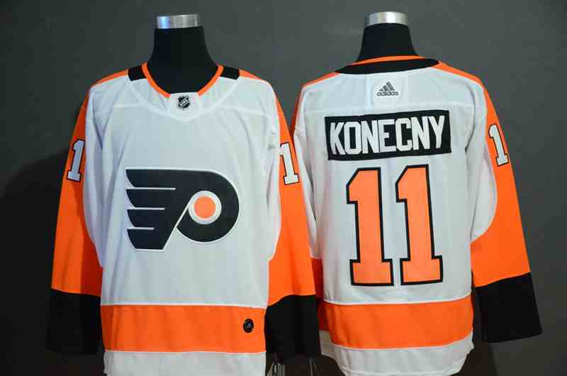 Flyers 11 Travis Konecny White Adidas Jersey