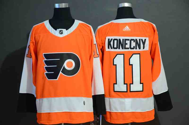 Flyers 11 Travis Konecny Orange Adidas Jersey
