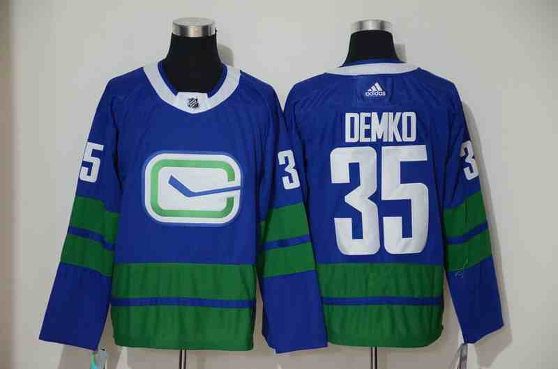 Canucks 35 Thatcher Demko Blue Adidas Jersey