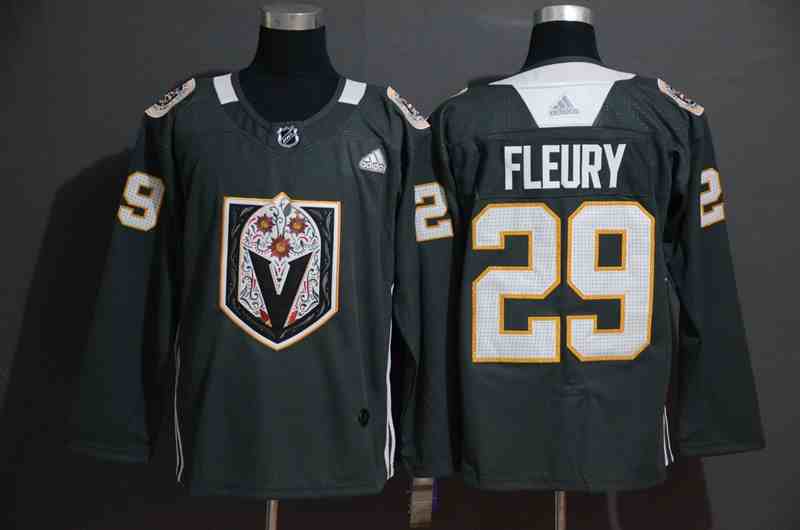 Vegas Golden Knights 29 Marc-Andre Fleury Gray Dia De Los Muertos Adidas Jersey