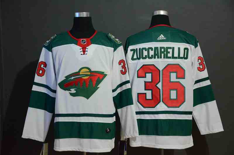 Wild 36 Mats Zuccarello White Adidas Jersey