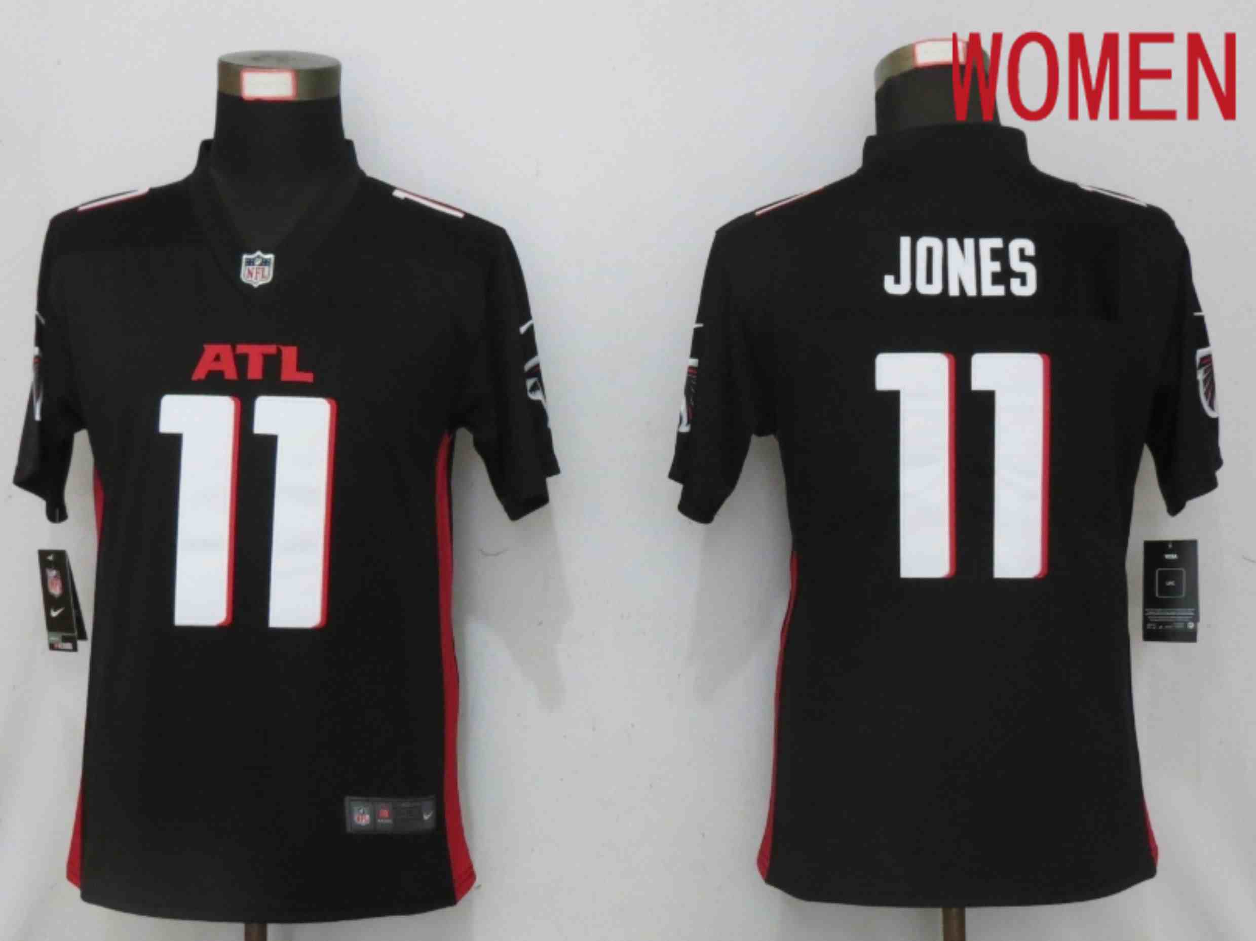Women Atlanta Falcons 11 Jones White Elite Playe Nike NFL Jersey on