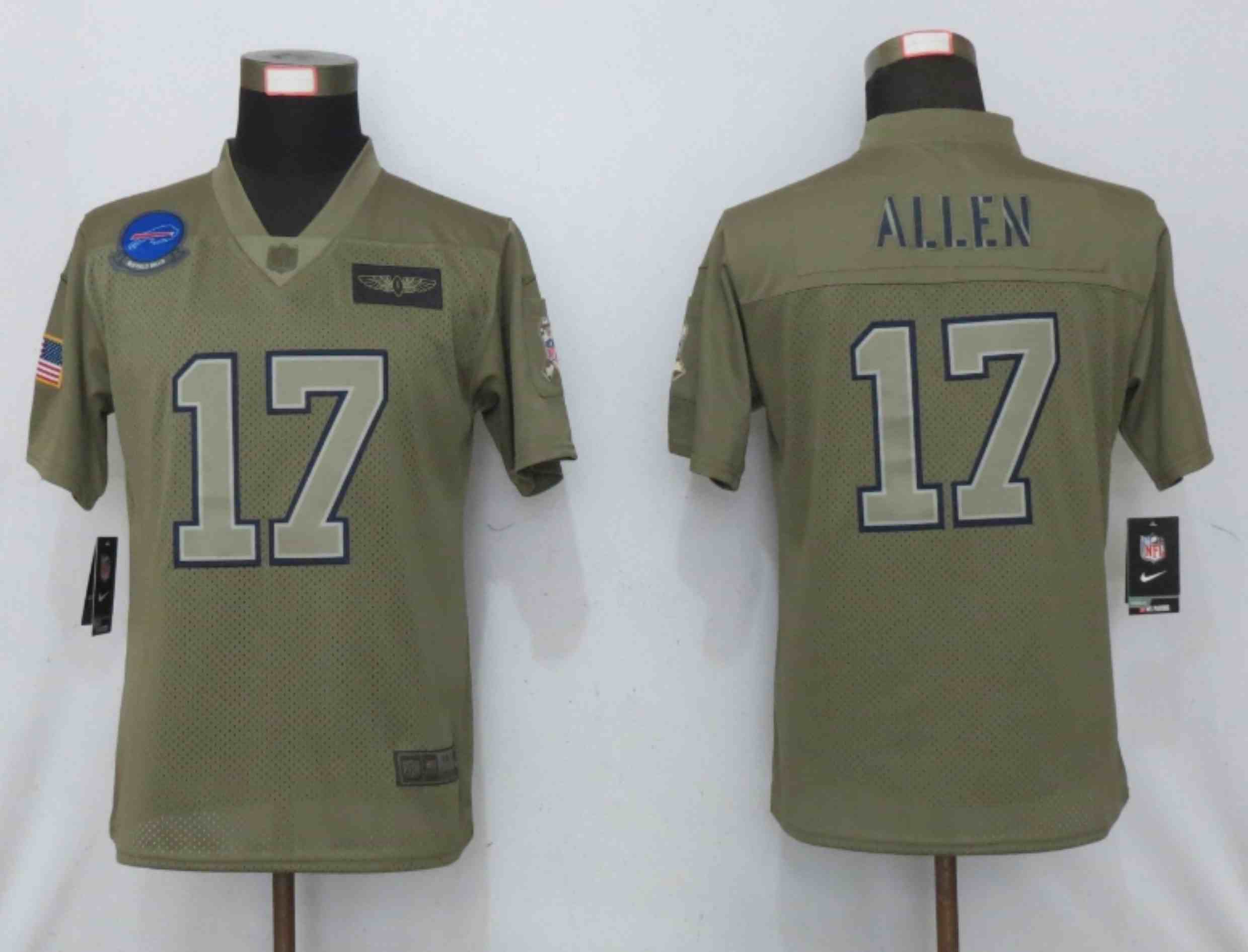 Women New Nike Buffalo Bills 17 Allen Nike Camo 2019 Salute to Service Elite Playe