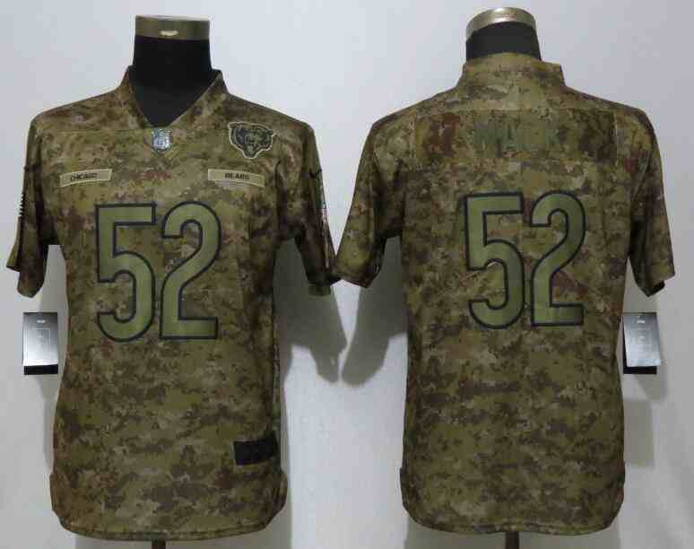 Women NEW Nike Chicago Bears 52 Mack Nike Camo Salute to Service Limited Jersey