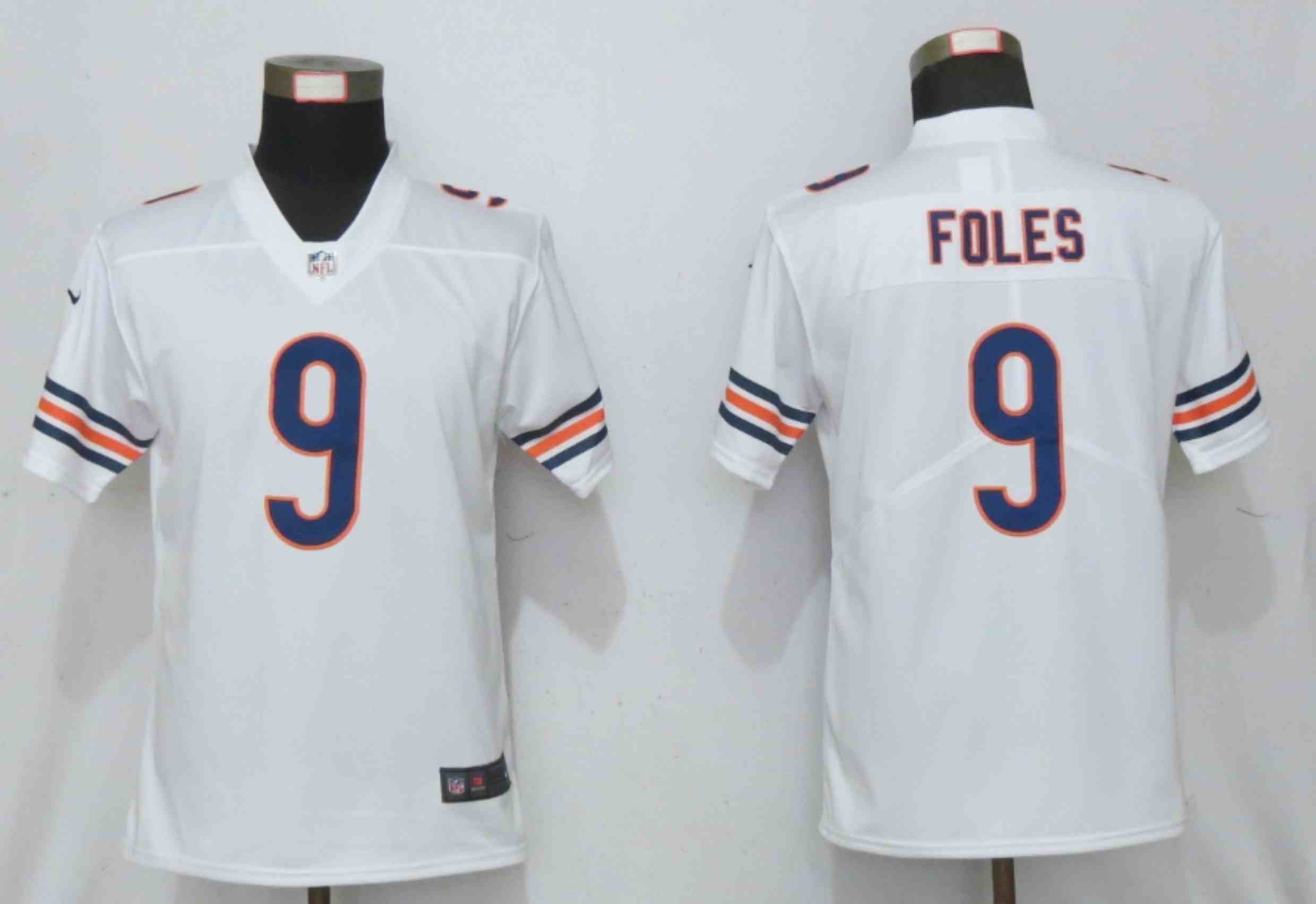 Women Nike Men Chicago Bears 9 Foles Nike White Alternate Vapor Elite Playe